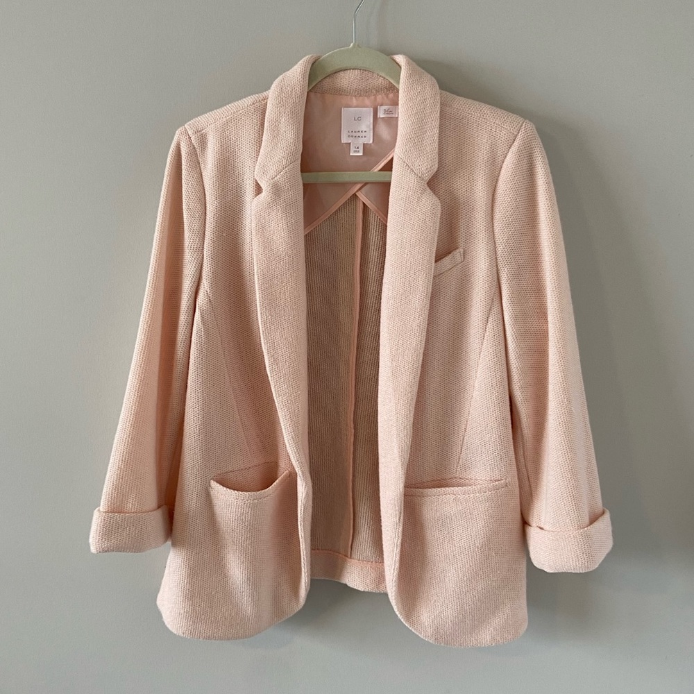 Lauren Conrad Light Pink Open Front Blazer